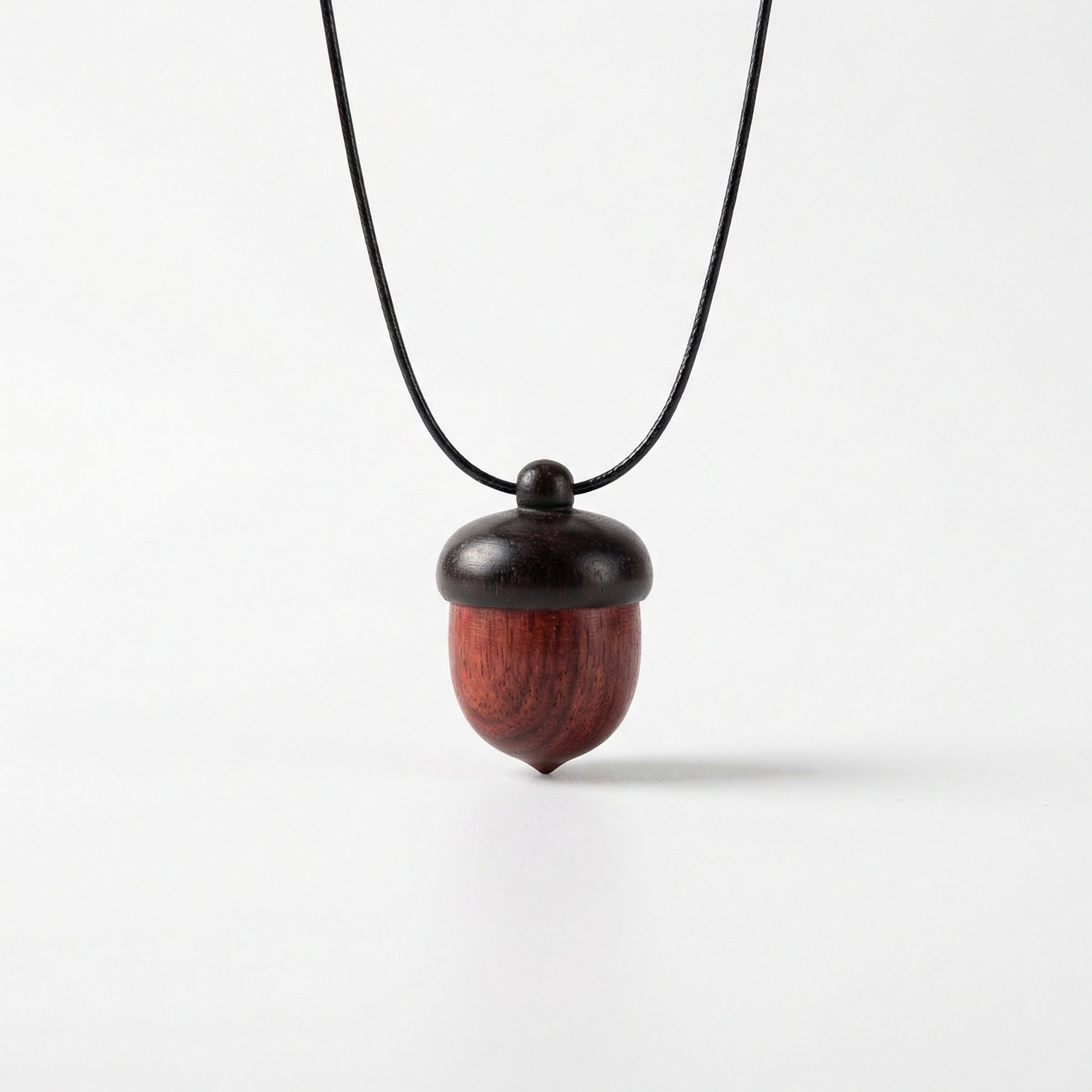 Wood Acorn Necklace - 02