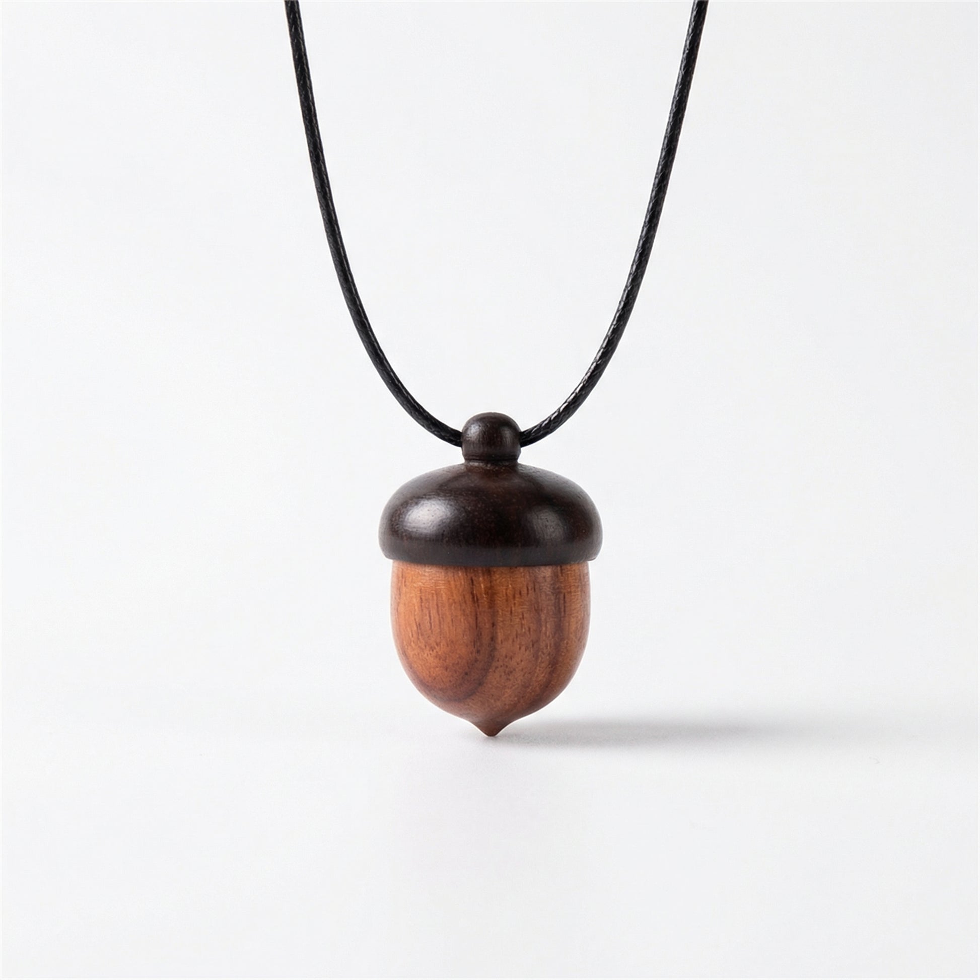 Wood Acorn Necklace - 03