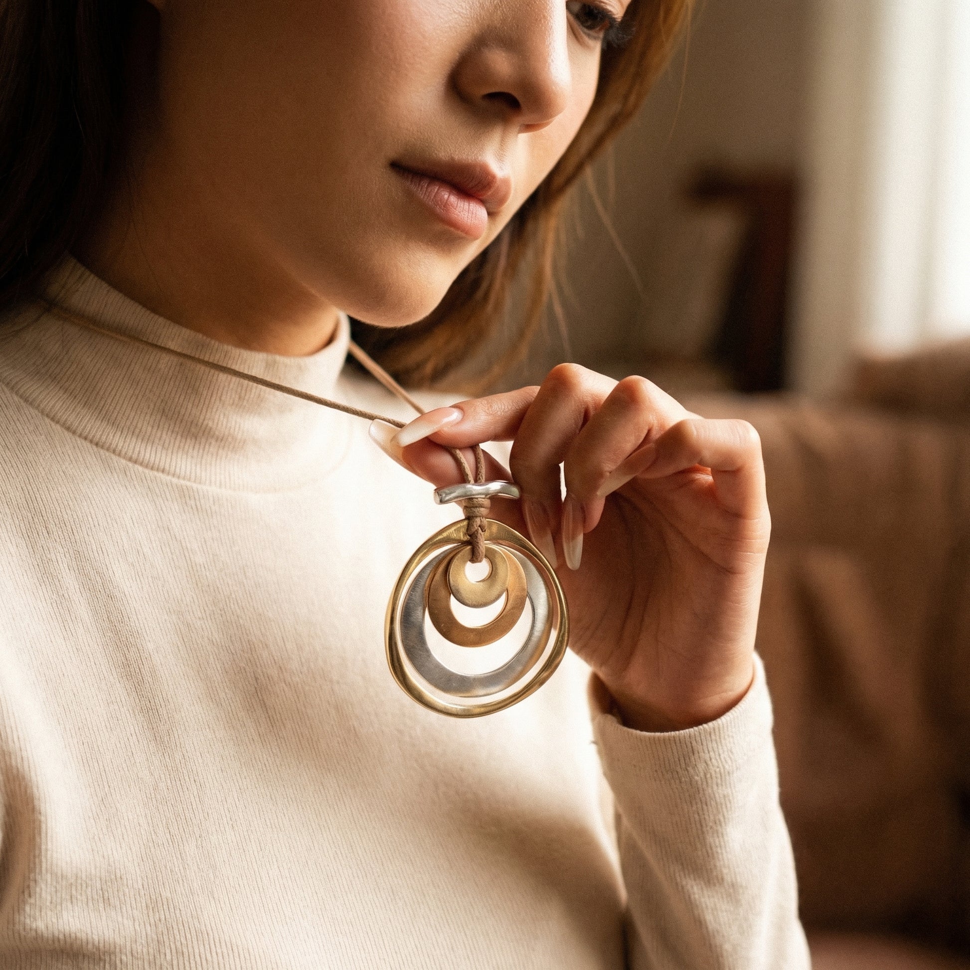 Bohamian Circle Necklace - Lifestyle 1