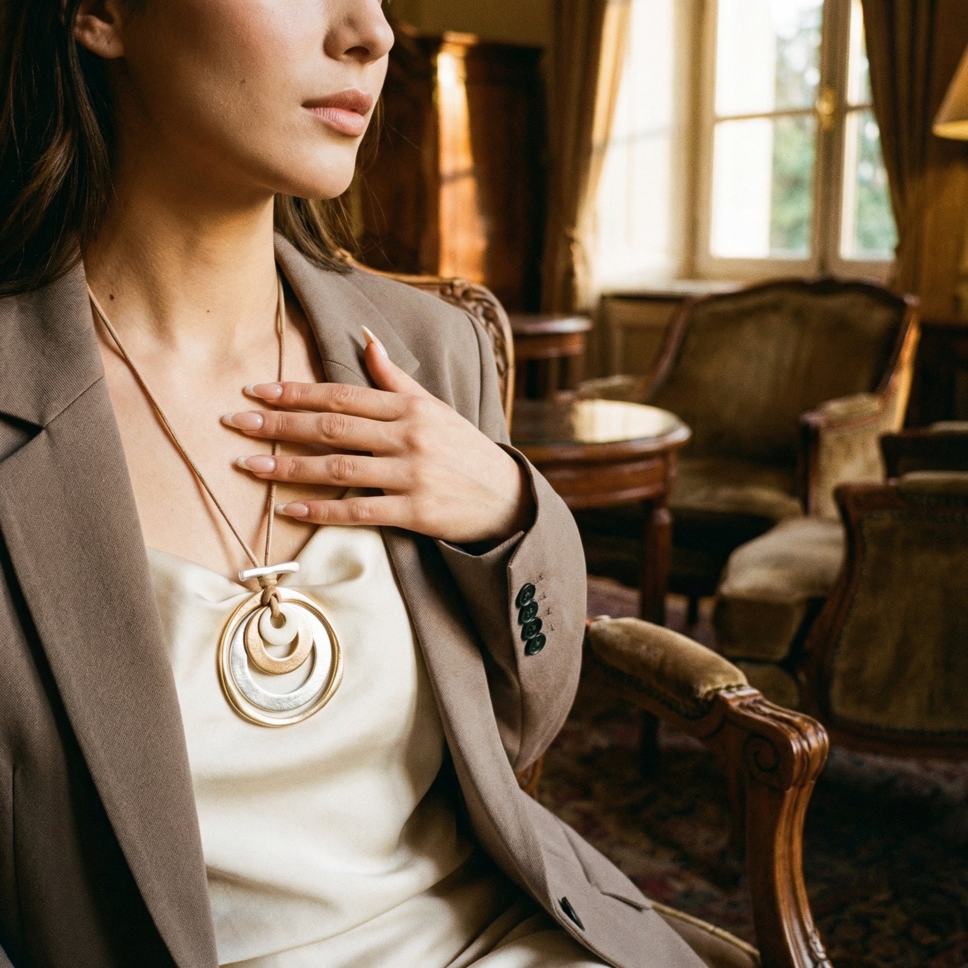 Bohamian Circle Necklace - Lifestyle 3