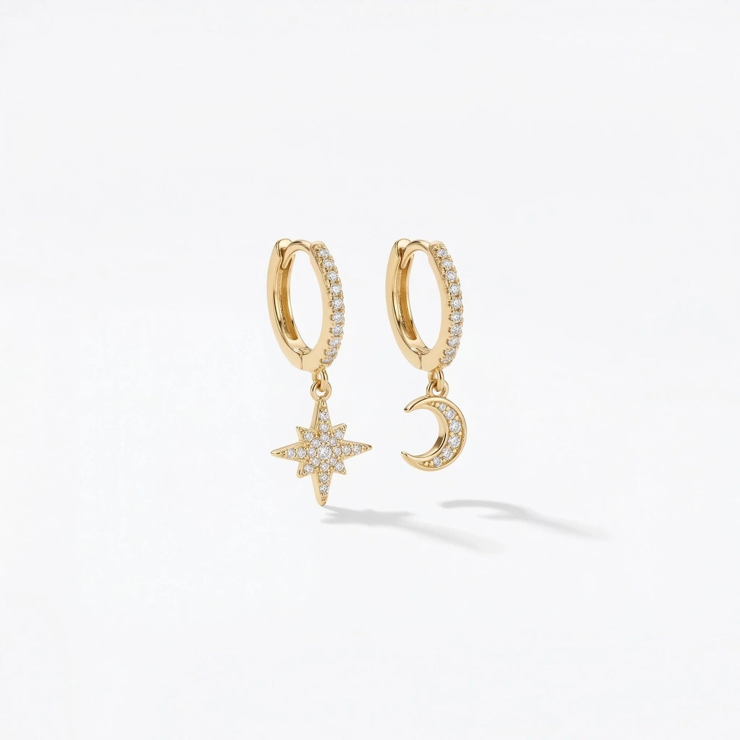 Ocean Moonlight Earrings - Gold color