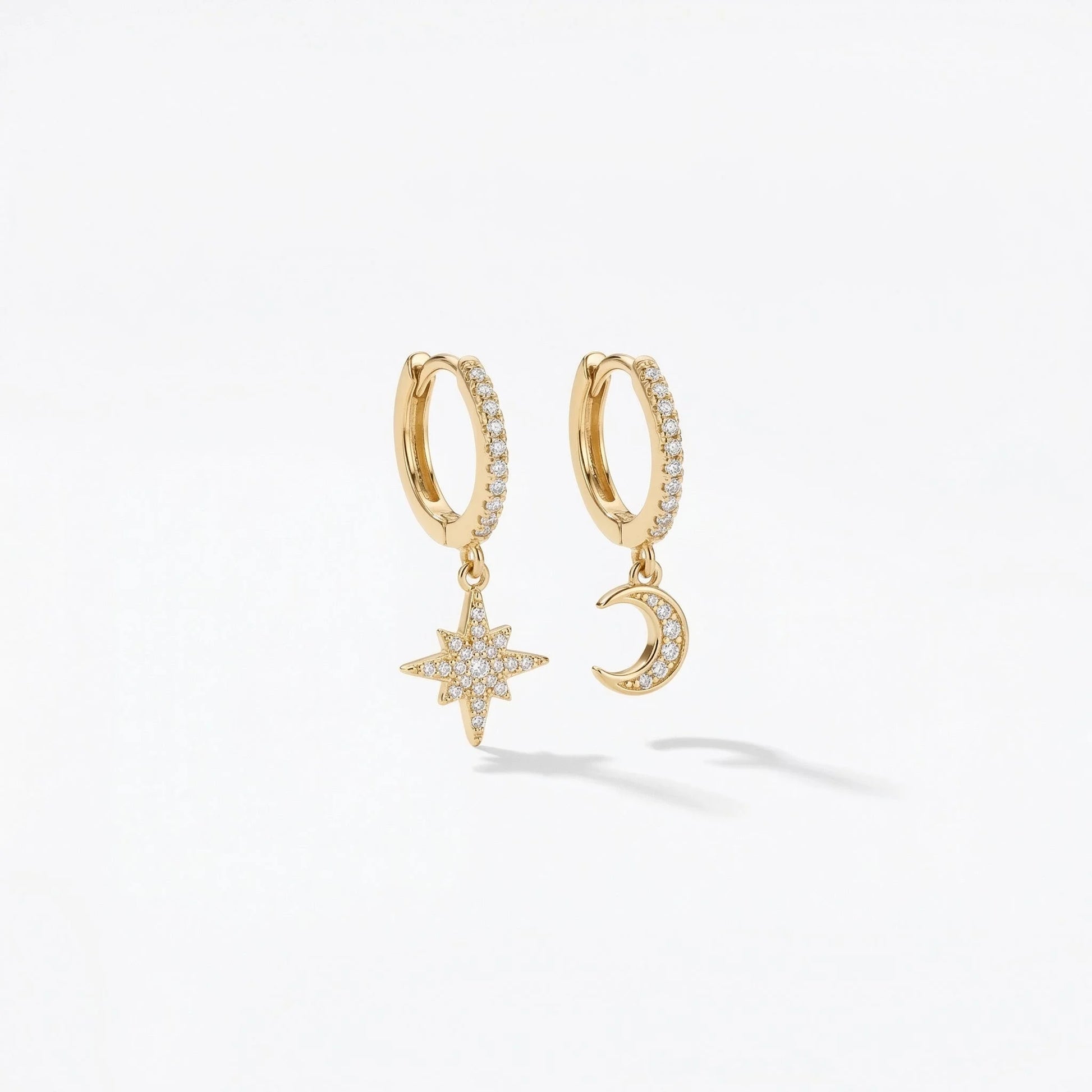 Ocean Moonlight Earrings - Gold color