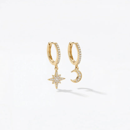 Ocean Moonlight Earrings - Gold color