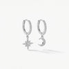 Ocean Moonlight Earrings - Silver color
