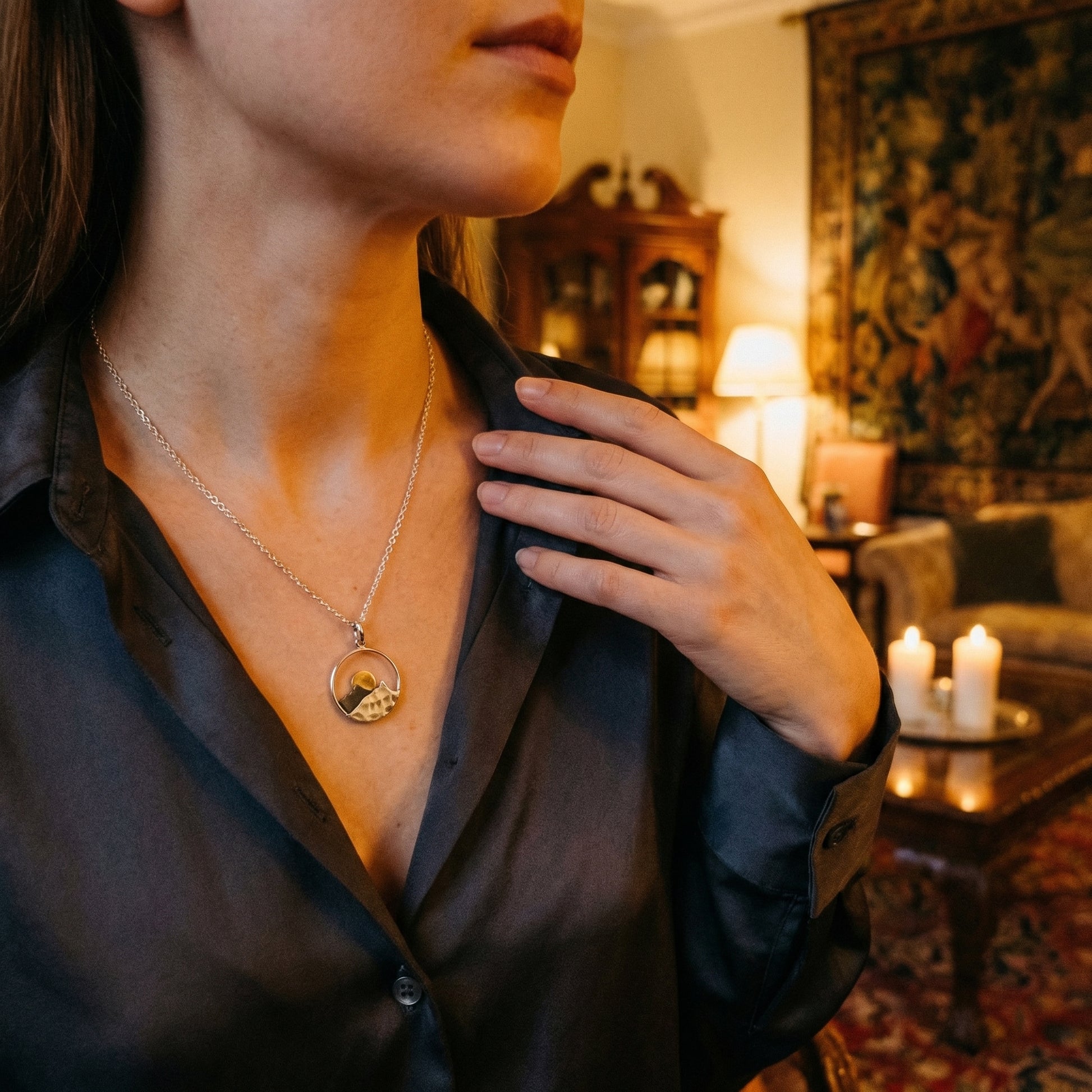 Summit's Whisper Silver Necklace - Lifestyle 3