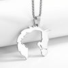 Elegant Horsehead and Girl Pendant Necklace