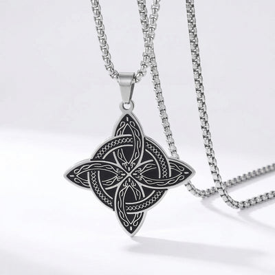 Wiccan Witch's Knot Necklace - AL19040-Silver
