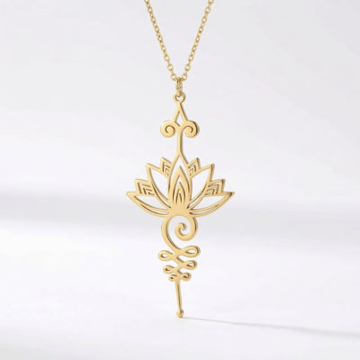 Serenity's Path Lotus Unalome Necklace - Or