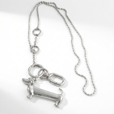 Minar Unique Design Smooth Surface Dachshund Cartoon Dog Pendant Necklace