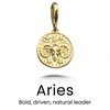 Vintage Sterling Zodiac Pendant in Gold / Aries — necklace for women