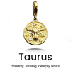 Vintage Sterling Zodiac Pendant in Gold / Taurus — necklace for women