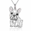 Puppy Charm Necklace in French Bulldog (white crystal variant) — necklace for women