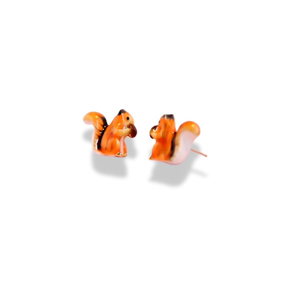 Playful Squirrel Stud Earrings