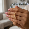 Linked Initials Necklace - pendant detail with 18K gold plated finish