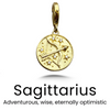 Vintage Sterling Zodiac Pendant in Gold / Sagittarius — necklace for women