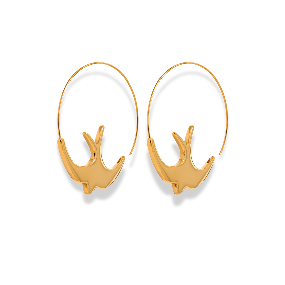 Bird Hoop Earrings