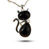 Guardian Cat Pendant in Black Onyx — necklace for women