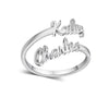 Personalized Name Ring With Universal Fit in Silver — ring for women