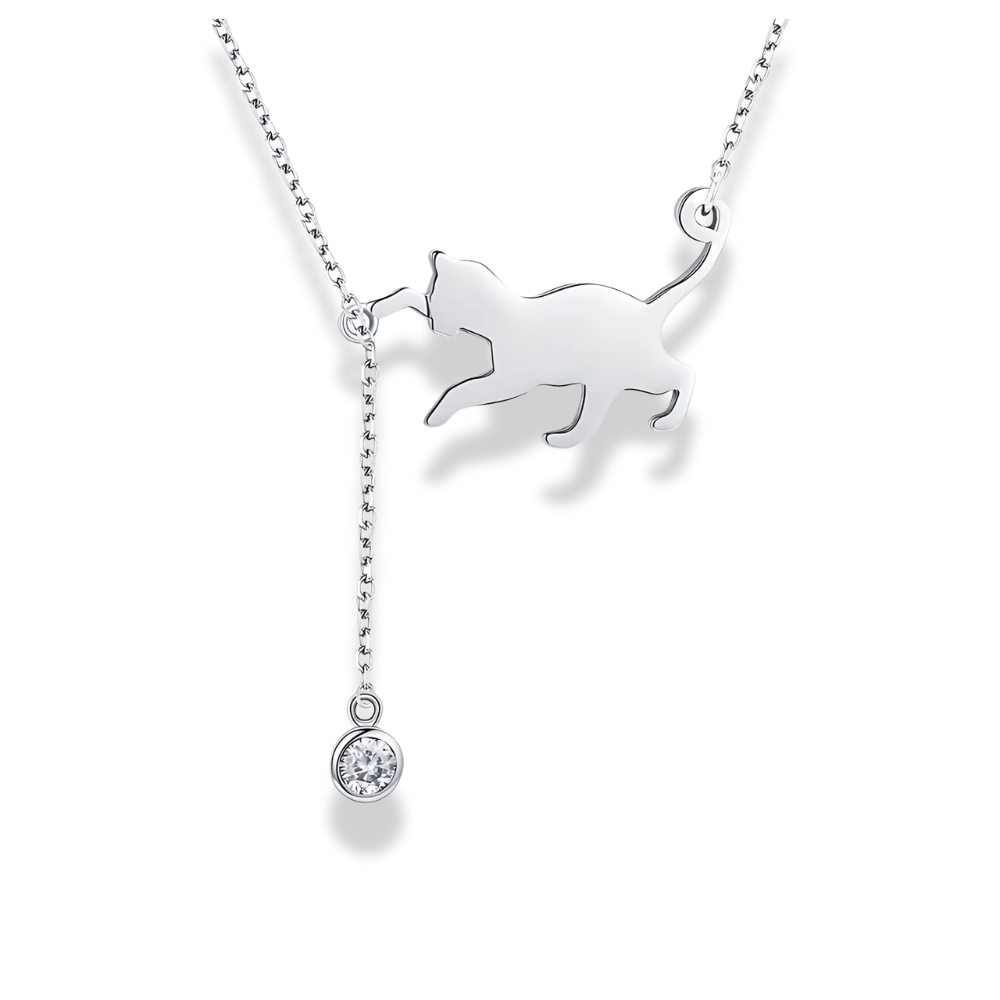 Playful Cat Pendant Necklace