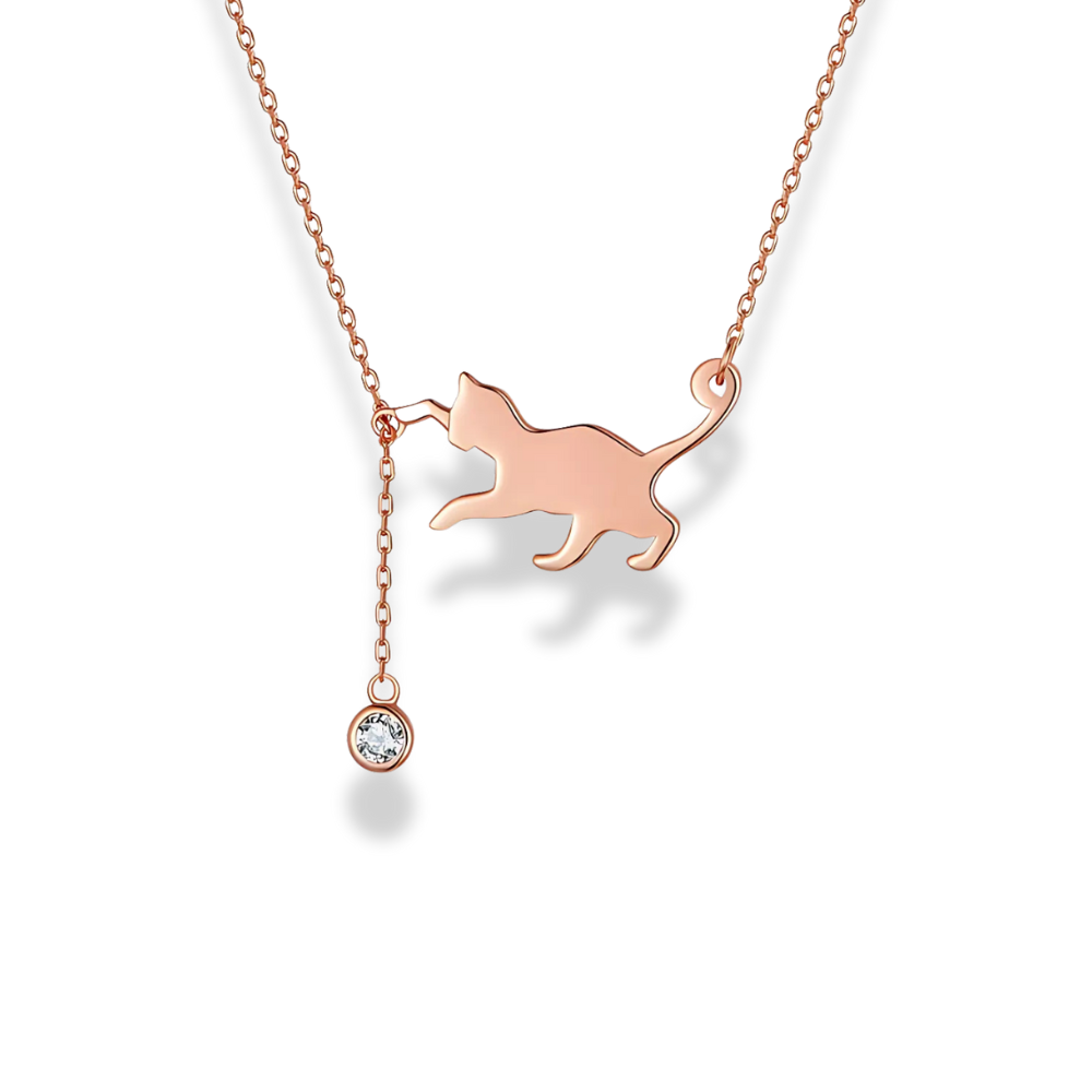 Playful Cat Pendant Necklace