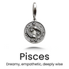 Vintage Sterling Zodiac Pendant in Silver / Pisces — necklace for women