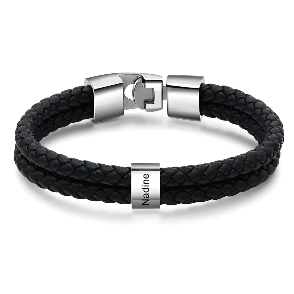 Personalized Leather Bracelet with Name Beads — styled bracelet, jewelry for women