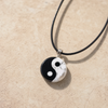 Yin Yang Howlite and Black Obsidian pendant necklace