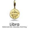 Vintage Sterling Zodiac Pendant in Gold / Libra — necklace for women