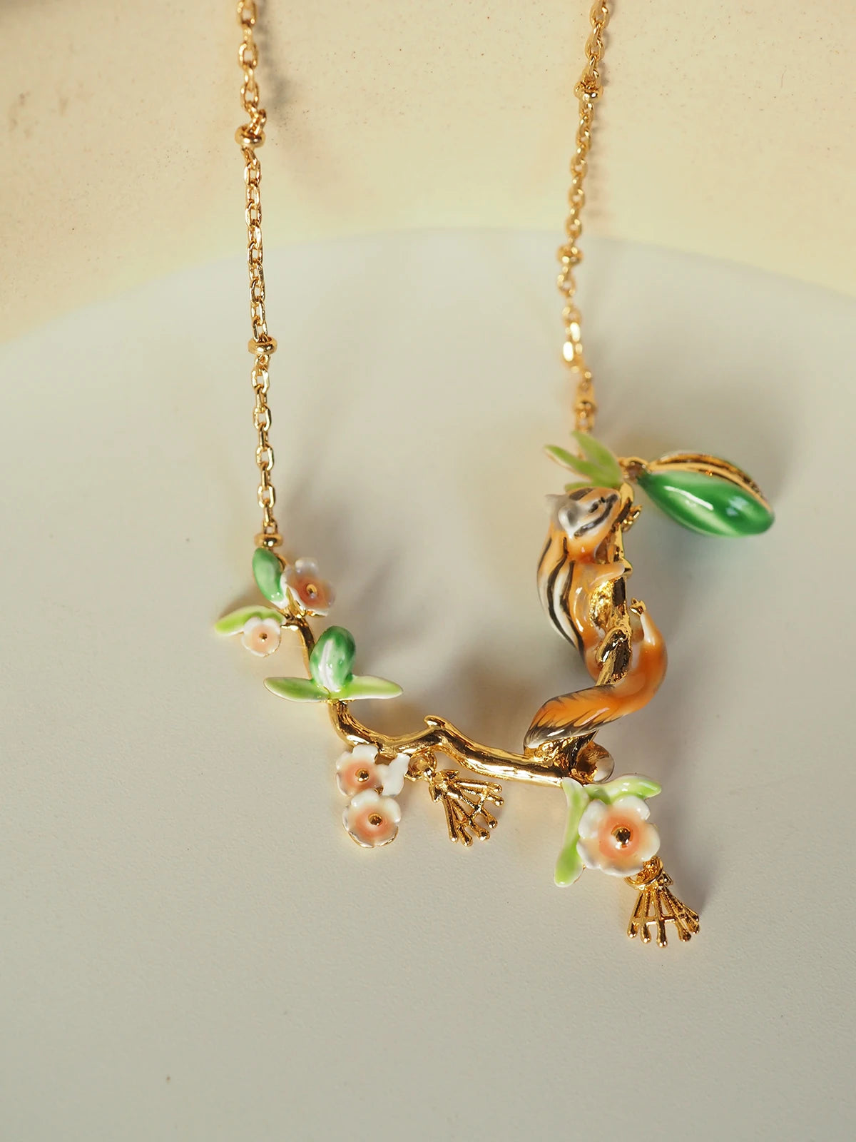 Squirrel & Blossom Necklace