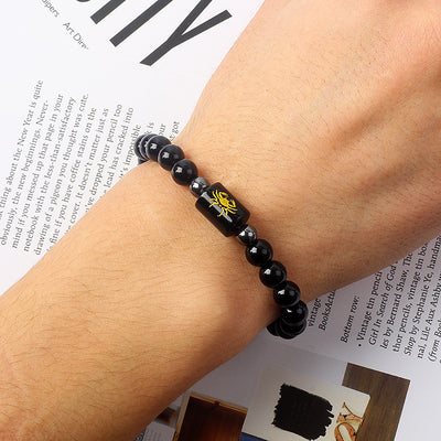 ZodiacLuck Beaded Bracelet — close-up detail view