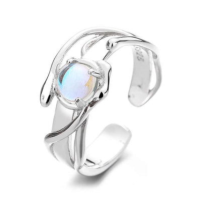 Adjustable Natural Moonstone Ring - Sphere Standouts
