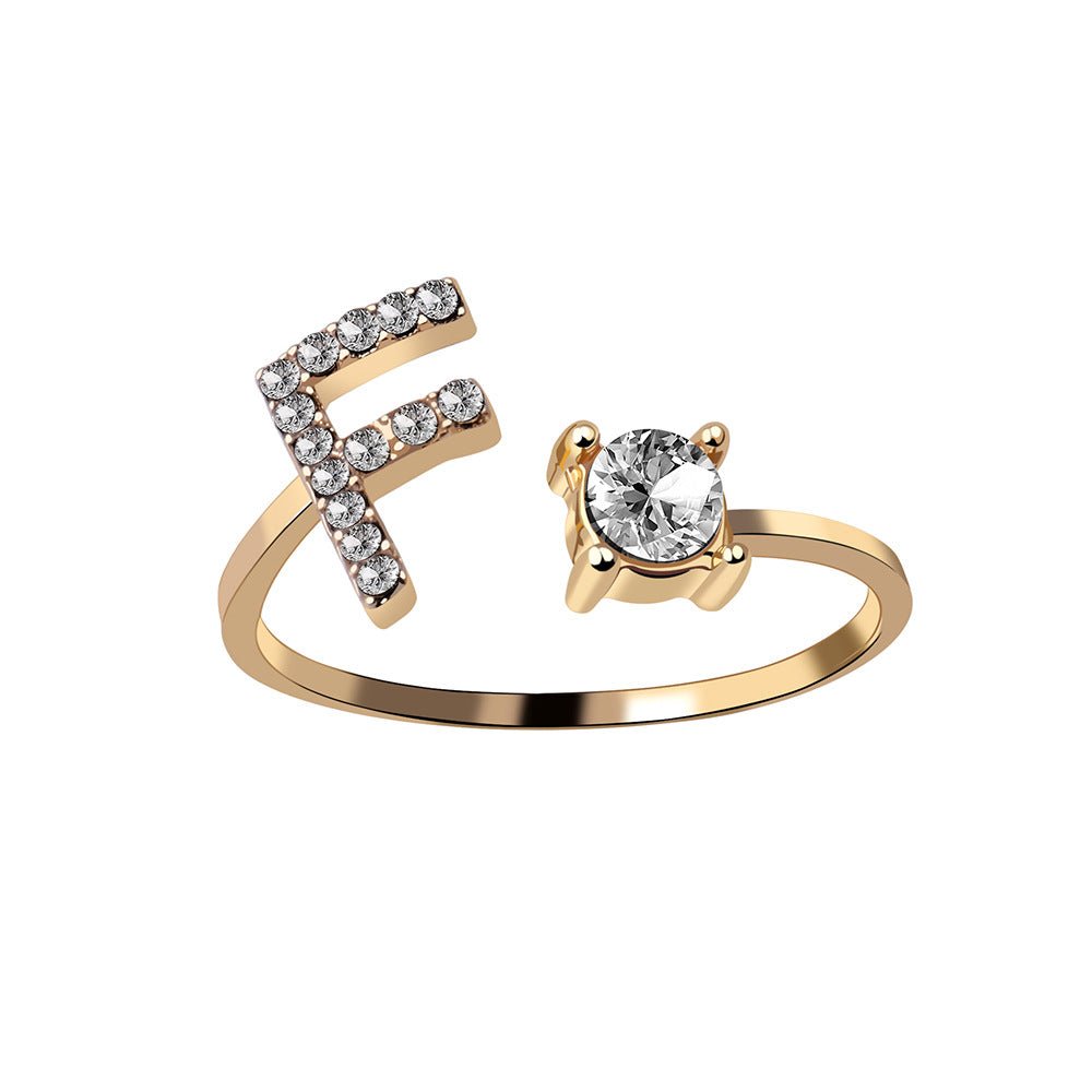 Adjustable Personalized Alphabet Ring - Sphere Standouts