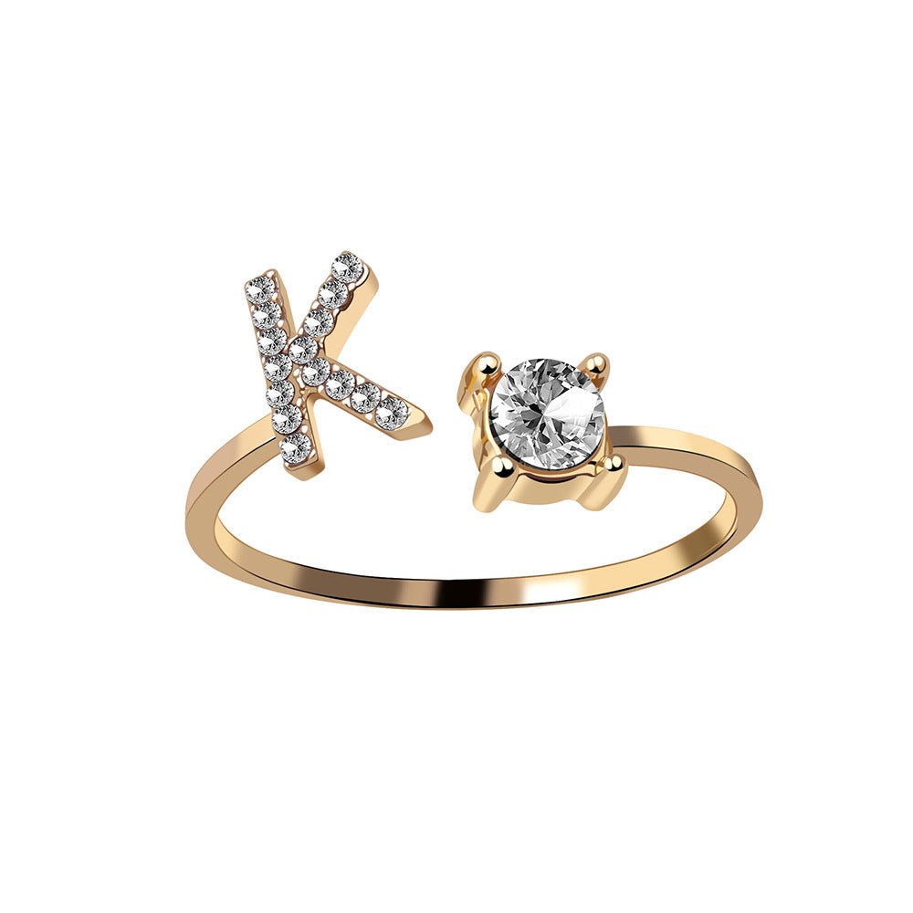 Adjustable Personalized Alphabet Ring - Sphere Standouts