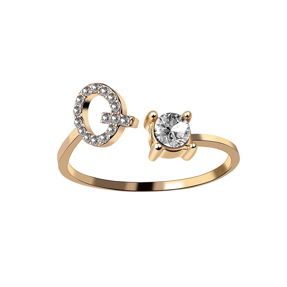 Adjustable Personalized Alphabet Ring - Sphere Standouts