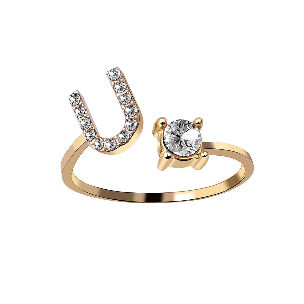 Adjustable Personalized Alphabet Ring - Sphere Standouts