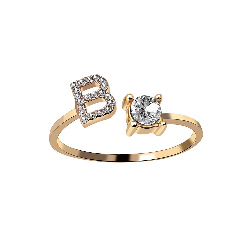 Adjustable Personalized Alphabet Ring - Sphere Standouts