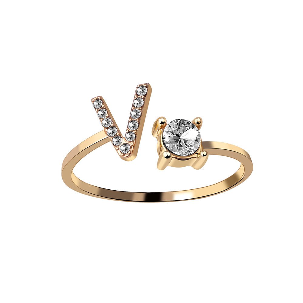 Adjustable Personalized Alphabet Ring - Sphere Standouts