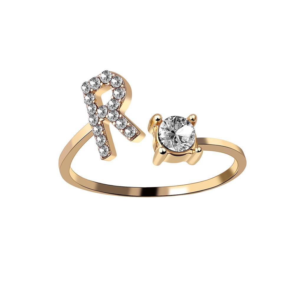 Adjustable Personalized Alphabet Ring - Sphere Standouts