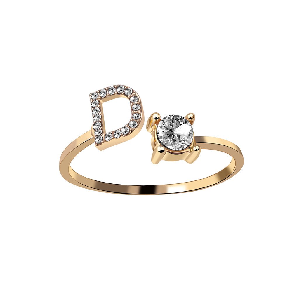Adjustable Personalized Alphabet Ring - Sphere Standouts
