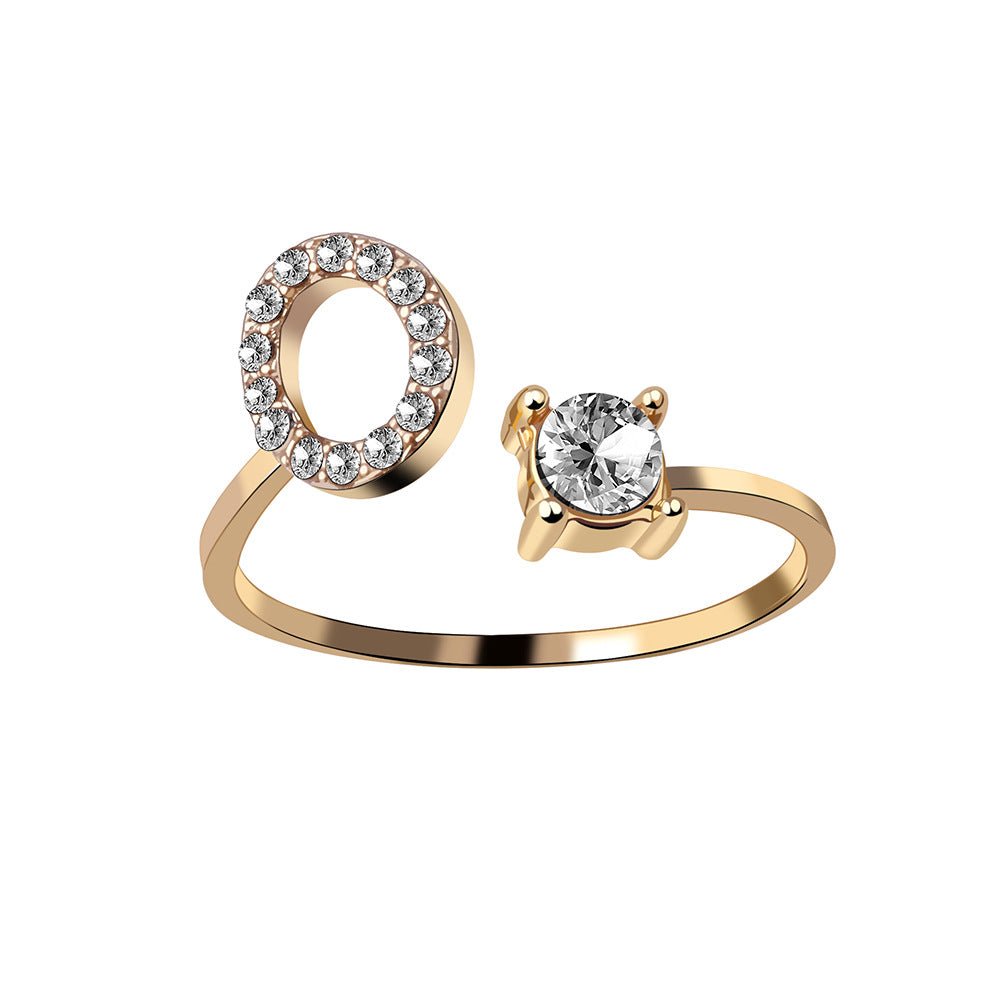 Adjustable Personalized Alphabet Ring - Sphere Standouts