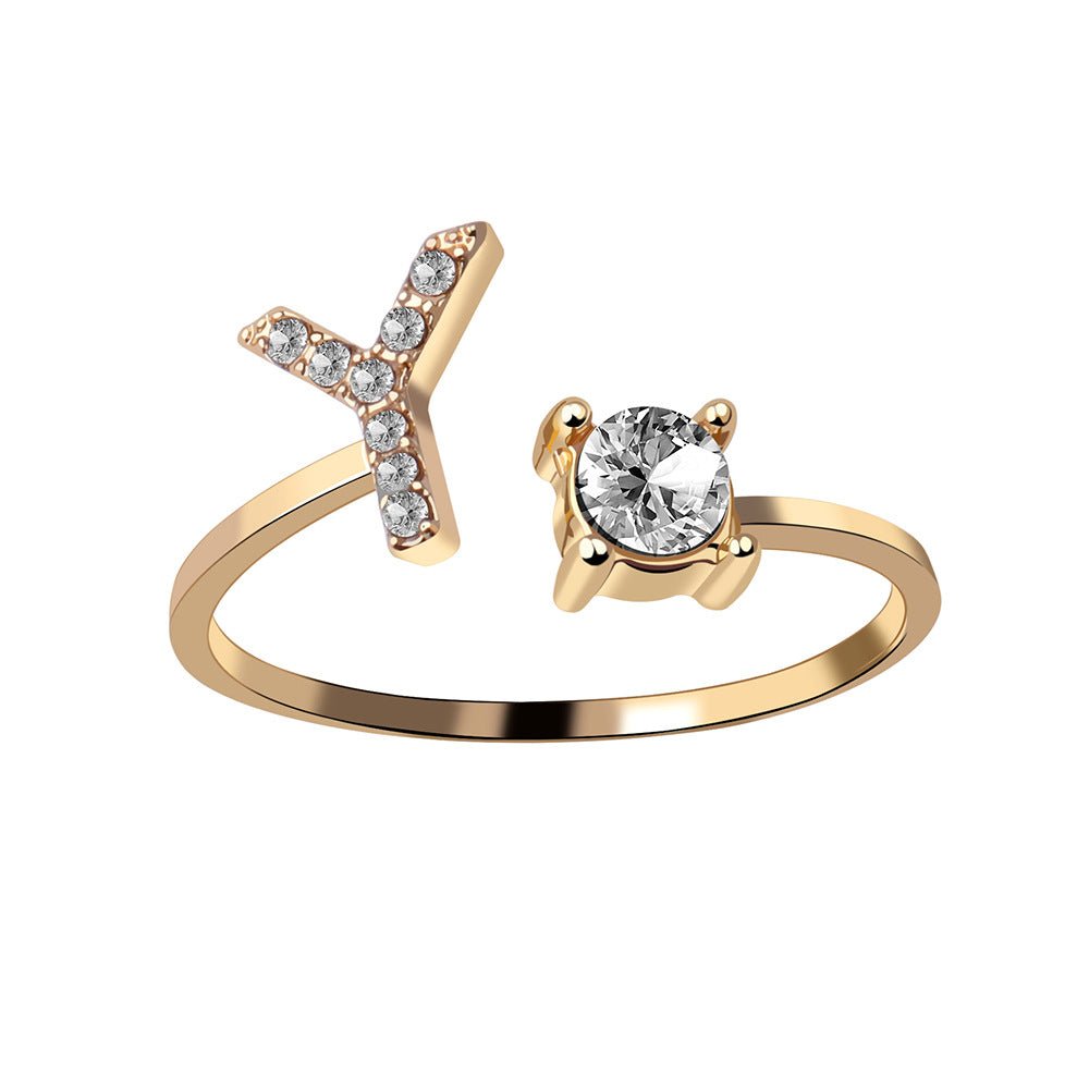 Adjustable Personalized Alphabet Ring - Sphere Standouts