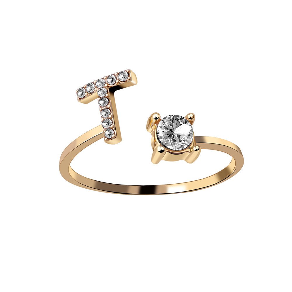 Adjustable Personalized Alphabet Ring - Sphere Standouts