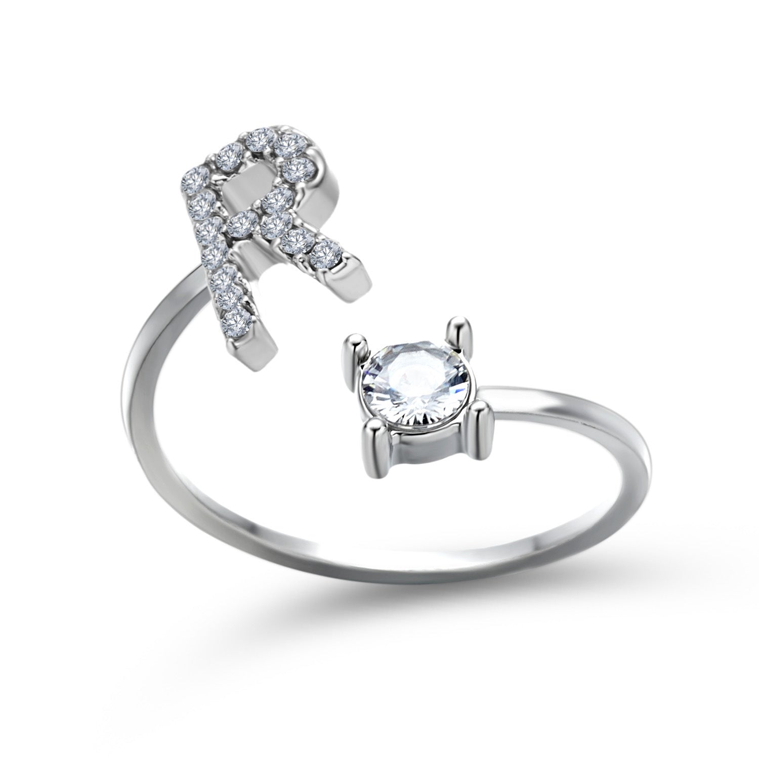 Adjustable Personalized Alphabet Ring - Sphere Standouts