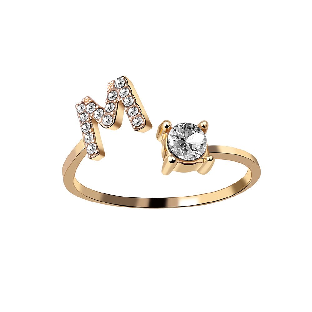 Adjustable Personalized Alphabet Ring - Sphere Standouts