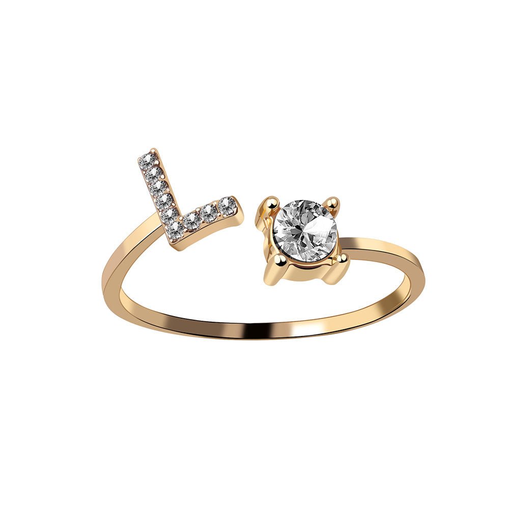 Adjustable Personalized Alphabet Ring - Sphere Standouts