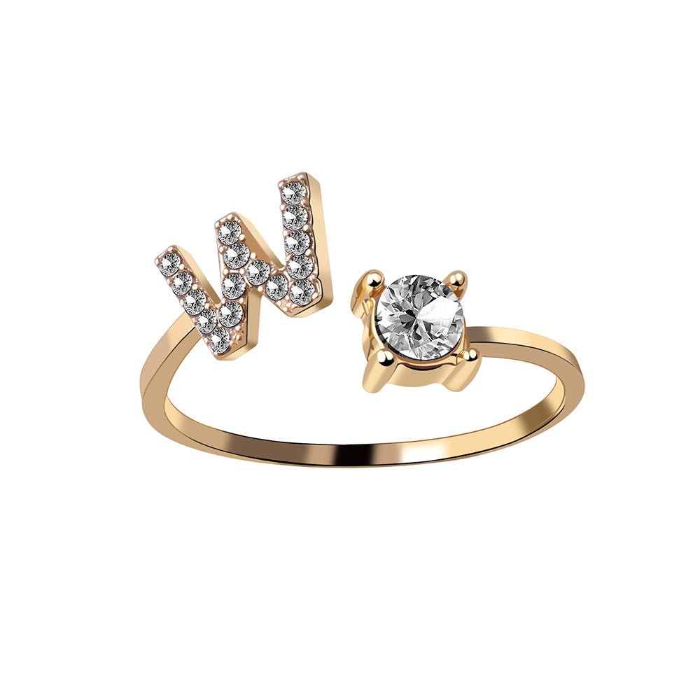 Adjustable Personalized Alphabet Ring - Sphere Standouts