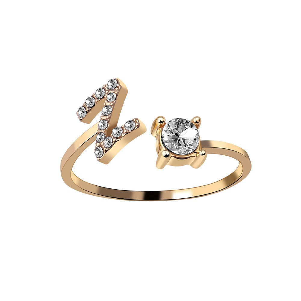 Adjustable Personalized Alphabet Ring - Sphere Standouts