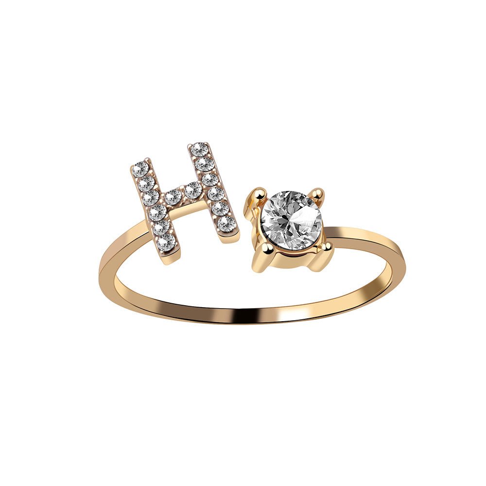 Adjustable Personalized Alphabet Ring - Sphere Standouts