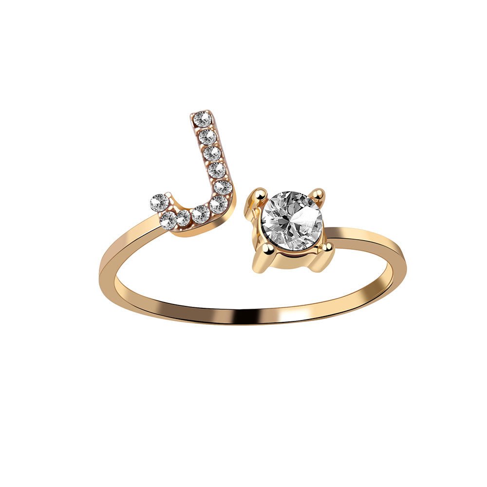 Adjustable Personalized Alphabet Ring - Sphere Standouts