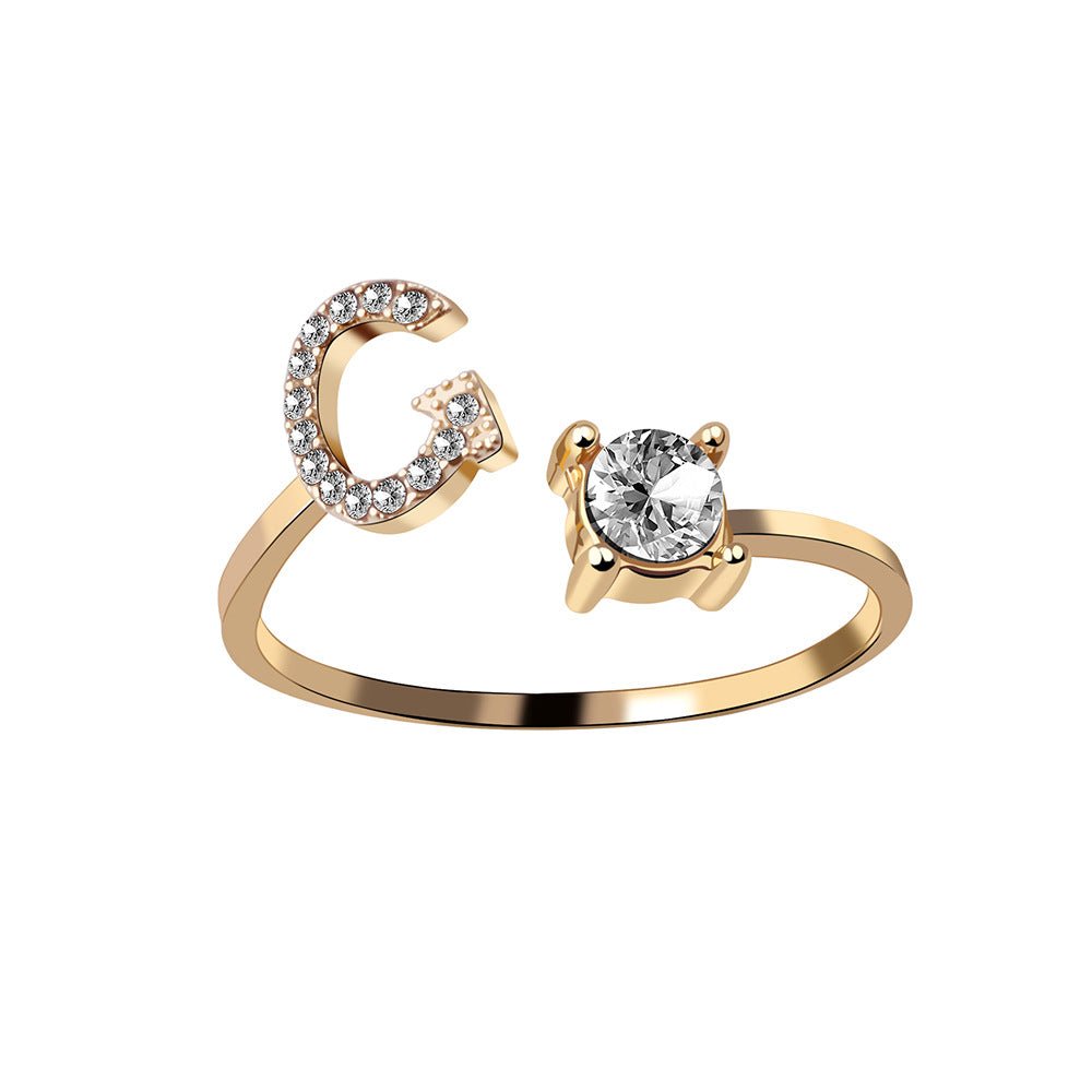 Adjustable Personalized Alphabet Ring - Sphere Standouts